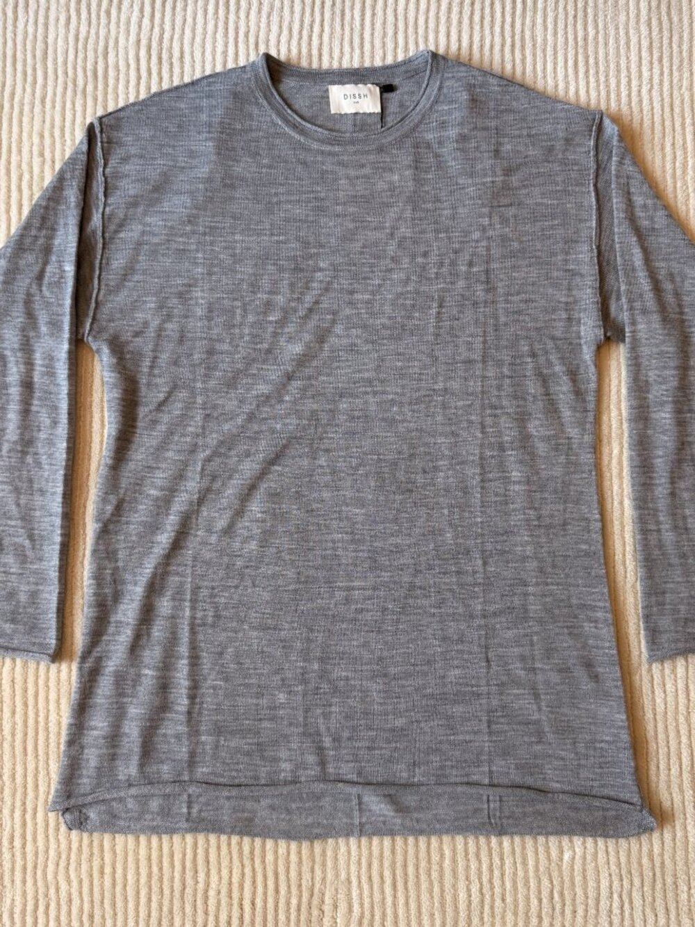 NWT DISSH Grey Merino Wool Knit Long Sleeve Top XXS